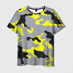 Футболка мужская Yellow & Grey Camouflage, цвет: 3D-принт