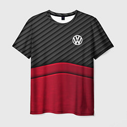 Футболка мужская Volkswagen: Red Carbon, цвет: 3D-принт