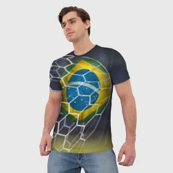 Футболка мужская Brazil Football, цвет: 3D-принт — фото 2