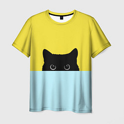 Футболка мужская Черный котик, цвет: 3D-принт