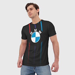 Футболка мужская BMW: Three Lines, цвет: 3D-принт — фото 2
