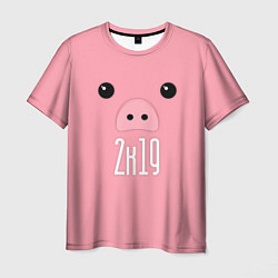 Футболка мужская Piggy 2k19, цвет: 3D-принт
