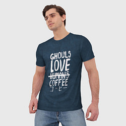 Футболка мужская Ghouls Love Coffee, цвет: 3D-принт — фото 2
