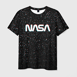 Футболка мужская NASA: Space Glitch, цвет: 3D-принт