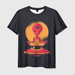 Футболка мужская Пришелец-медитатор, цвет: 3D-принт