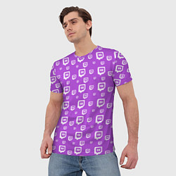 Футболка мужская Twitch: Violet Pattern, цвет: 3D-принт — фото 2