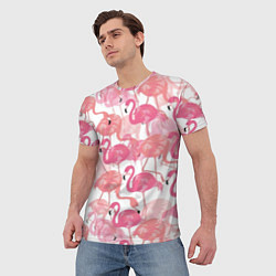 Футболка мужская Рай фламинго, цвет: 3D-принт — фото 2