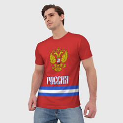 Футболка мужская Хоккей: Россия, цвет: 3D-принт — фото 2