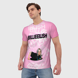 Футболка мужская Billie Eilish: Pink Mood, цвет: 3D-принт — фото 2