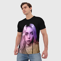 Футболка мужская BILLIE EILISH: Violet Mood, цвет: 3D-принт — фото 2