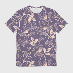 Футболка мужская Узоры Цветы, цвет: 3D-принт