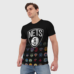 Футболка мужская Brooklyn Nets 1, цвет: 3D-принт — фото 2