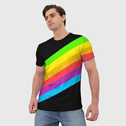 Футболка мужская НЕОНОВЫЕ ЛИНИИ, цвет: 3D-принт — фото 2