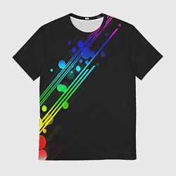 Футболка мужская АБСТРАКТНЫЙ НЕОН, цвет: 3D-принт