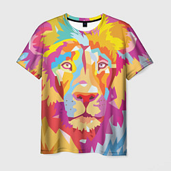 Футболка мужская Акварельный лев, цвет: 3D-принт