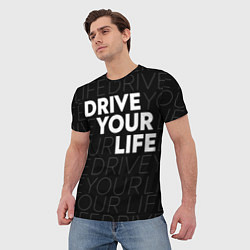 Футболка мужская Drive Your Live: white, цвет: 3D-принт — фото 2
