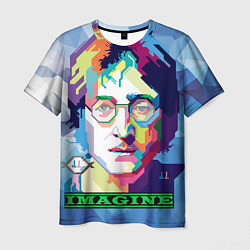 Футболка мужская Джон Леннон Imagine, цвет: 3D-принт