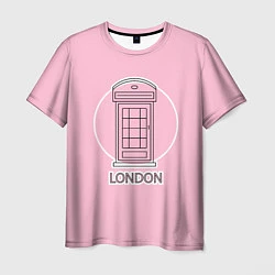 Футболка мужская Телефонная будка, London, цвет: 3D-принт