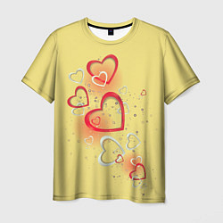Футболка мужская Сердечки в лимонаде, цвет: 3D-принт