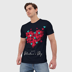 Футболка мужская Сердце из сердечек, цвет: 3D-принт — фото 2