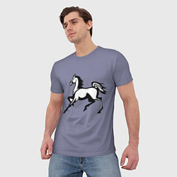 Футболка мужская Дикая лошадь, цвет: 3D-принт — фото 2