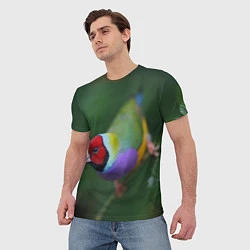Футболка мужская Яркая птичка попугай, цвет: 3D-принт — фото 2