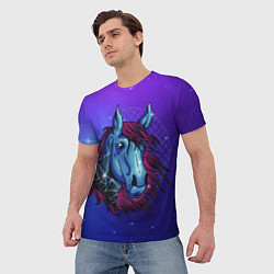 Футболка мужская Retrowave Neon Horse, цвет: 3D-принт — фото 2