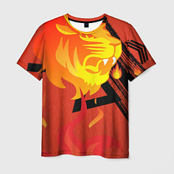 Футболка мужская Огненный лев, цвет: 3D-принт