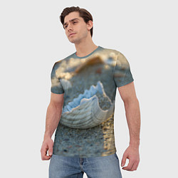 Футболка мужская Морская ракушка, цвет: 3D-принт — фото 2