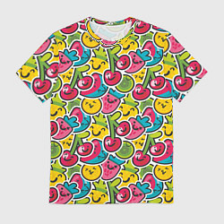 Футболка мужская Лето Ягоды Фрукты, цвет: 3D-принт