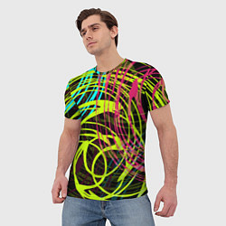 Футболка мужская Разноцветные спирали, цвет: 3D-принт — фото 2