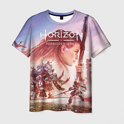 Футболка мужская Элой Horizon Forbidden West DE, цвет: 3D-принт