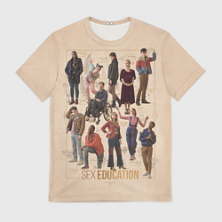 Футболка мужская Sex Education Персонажи, цвет: 3D-принт