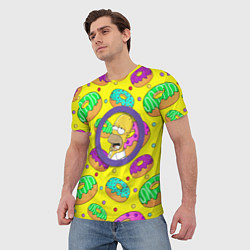 Футболка мужская Гомер ням Пончик, цвет: 3D-принт — фото 2