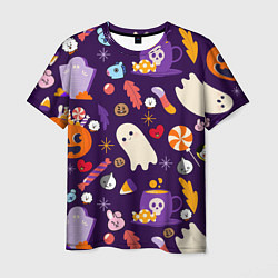 Футболка мужская HALLOWEEN BTS BT21 PATTERN БТ21 БТС ХЕЛЛОУИН, цвет: 3D-принт