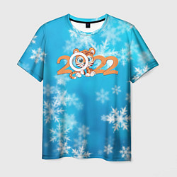 Футболка мужская Новый год Тигра 2022 Рождество, цвет: 3D-принт