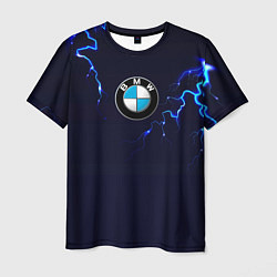 Футболка мужская BMW разряд молнии, цвет: 3D-принт