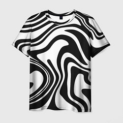 Футболка мужская Черно-белые полосы Black and white stripes, цвет: 3D-принт