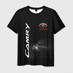 Футболка мужская Черная Тойота Камри, цвет: 3D-принт