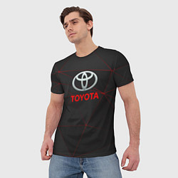 Футболка мужская Toyota Тонкие линии неона, цвет: 3D-принт — фото 2