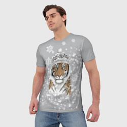 Футболка мужская Снежный тигр, цвет: 3D-принт — фото 2