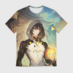 Футболка мужская Чжун Ли, Zhongli, Genshin Impact, цвет: 3D-принт