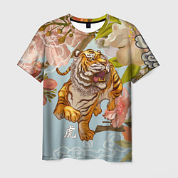 Футболка мужская Китайский тигр Символ 2022 года, цвет: 3D-принт