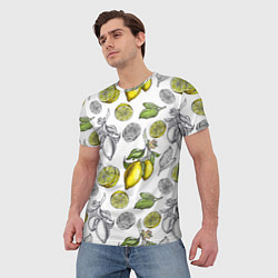 Футболка мужская Лимонный паттерн, цвет: 3D-принт — фото 2