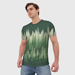 Футболка мужская Елки-палки, хвойный лес, цвет: 3D-принт — фото 2