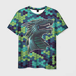 Футболка мужская Голова дракона в пикселях, цвет: 3D-принт