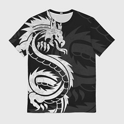 Футболка мужская ЯПОНСКИЙ БЕЛЫЙ ДРАКОН JAPAN WHITE DRAGON, цвет: 3D-принт