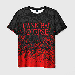 Футболка мужская CANNIBAL CORPSE, БРЫЗГИ КРАСОК ЧЕРЕПА, цвет: 3D-принт