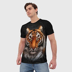 Футболка мужская Реалистичный тигр Realistic Tiger, цвет: 3D-принт — фото 2