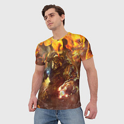 Футболка мужская CYBER DEMON IN FIRE DOOM BOSS, цвет: 3D-принт — фото 2